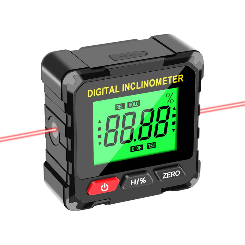 Digital Level Box Construction Protractor Range 4 × 90° Resolution 0.05° Angle Finder Gauge Inclinometer with 4PCS Magnets and Infrared Rays for Construction,Woodworking,Building and etc.