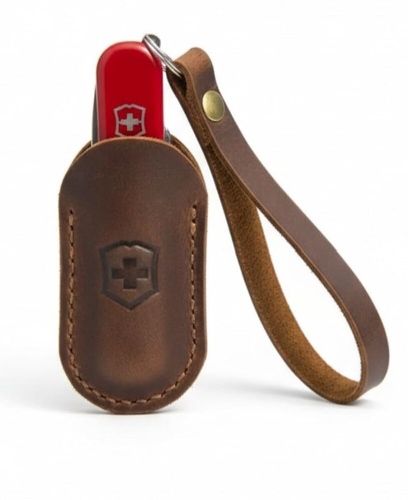 Brown Leather Sheath for 58mm Swiss Mini Pocket Knife Compatible with Victorinox multitools