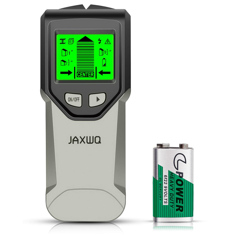 Stud Finder Wall Scanner - 5 in 1 Stud Finder Tool w/Smart Chip and HD LCD Display, Stud Detector Beam Finders for the Center and Edge of Wood AC Wire Metal Studs Joist Pipe (‎Silver Plate) ‎silver Plate