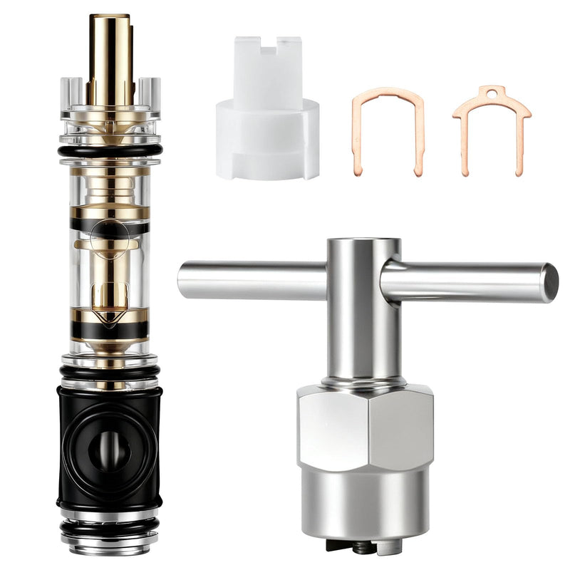 1 set 1225 Replacement Cartridge with 104421 Removal Tool, Compatible with Moen 1225/1225B, Shower Cartridge for One Handle Bathroom Faucets/Showers (1) 2