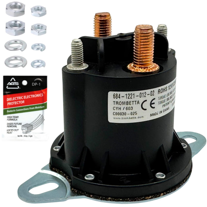 Genuine Trombetta 12V Motor Relay Contactor Solenoid Kit for Western, Fisher, Boss Snowplows, Replaces 56131K, 56131K-1, 56131K-2, 5794K, 5794K-1 for Unimount, Ultramount, Snow Plow Parts