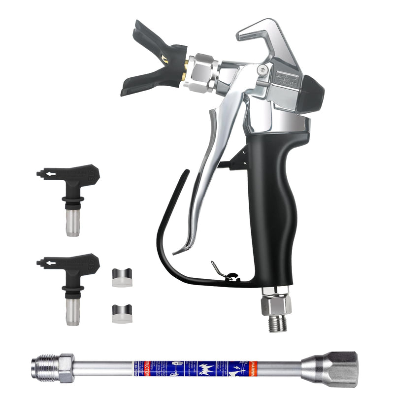 DUSICHIN Airless Paint Spray Gun High Pressure 3600PSI Reversible 517 Nozzle, Tip Guard Swivel Joint 10 inches Extension Airless Paint Sprayer Accessories for Graco Titan Airless Paint Sprayer DUS3000