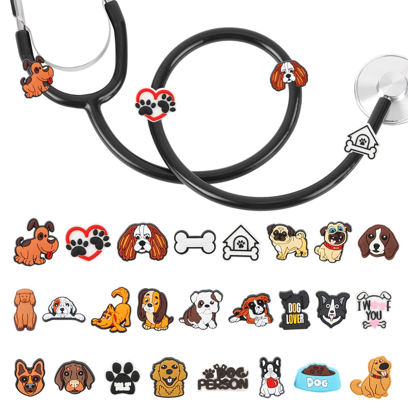Cute Cartoon Dog Stethoscope Charms Pediatric Stethoscopes Decor | Includes 25 Pieces. Perfect Car Interior Decoration. Ideal Gift For Nurses & Medical Staff & Veterinarians & Graduates Cute Dog Series