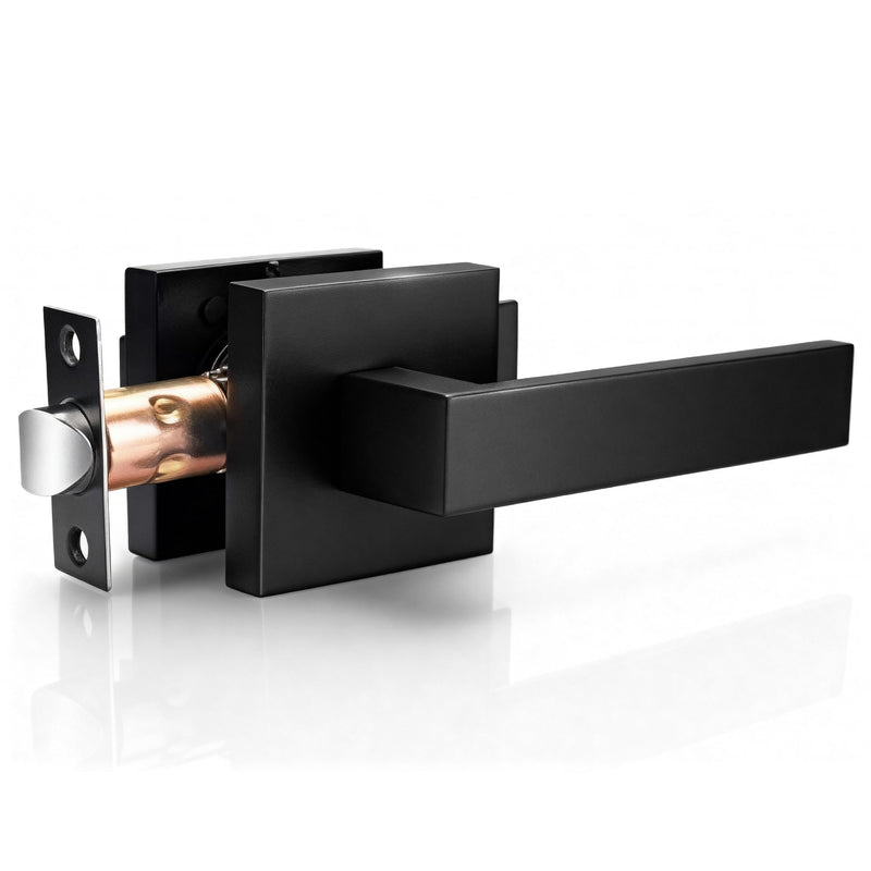 Keylynx Square Interior Door Handle Compatible with D200 Smart Lock, Passage Non-Locking Lever for Closet & Hallway, Reversible for Right & Left Side, Smooth Operation