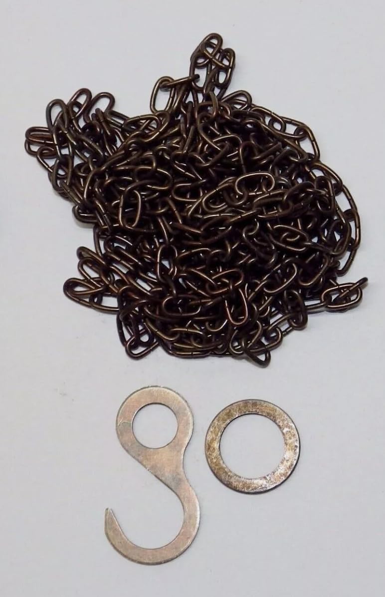 Cuckoo Clock Chain for Regula 1 Day 25 35 70 Movements 61 Links Per Foot with Ends 0.90 mm Wire Diameter 6 Foot Antique Brass Quality Service Replacement Parts Repair Tools Kit