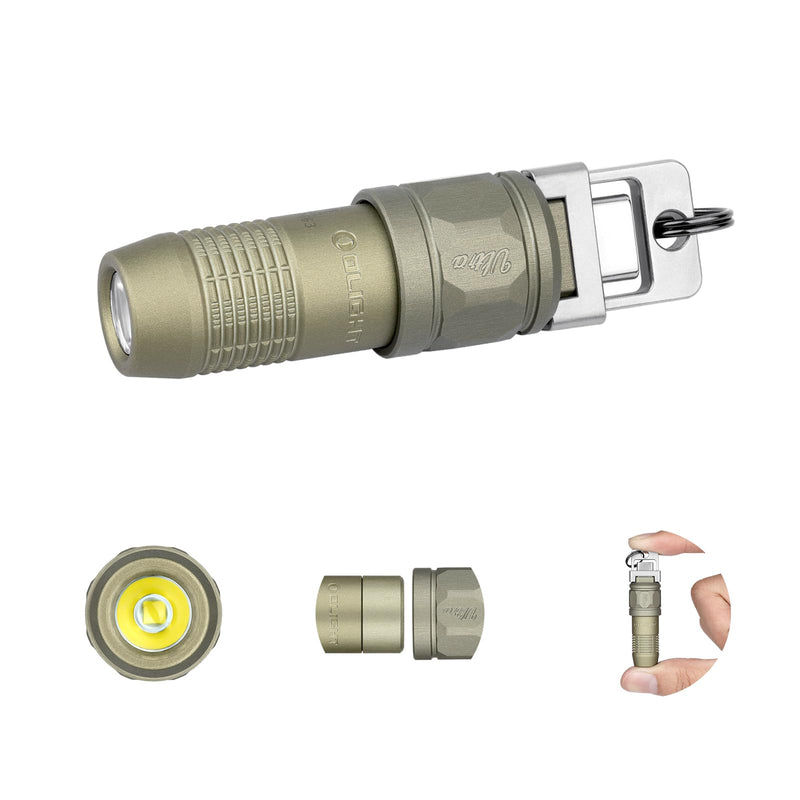 OLIGHT iUltra Rechargeable EDC Flashlight, 80 Lumens Mini LED Keychain Light, Easy take with Pocket or Attach to Keyring, Bag, for Everyday Carry and Emergencies (Olive-Green) Olive Green