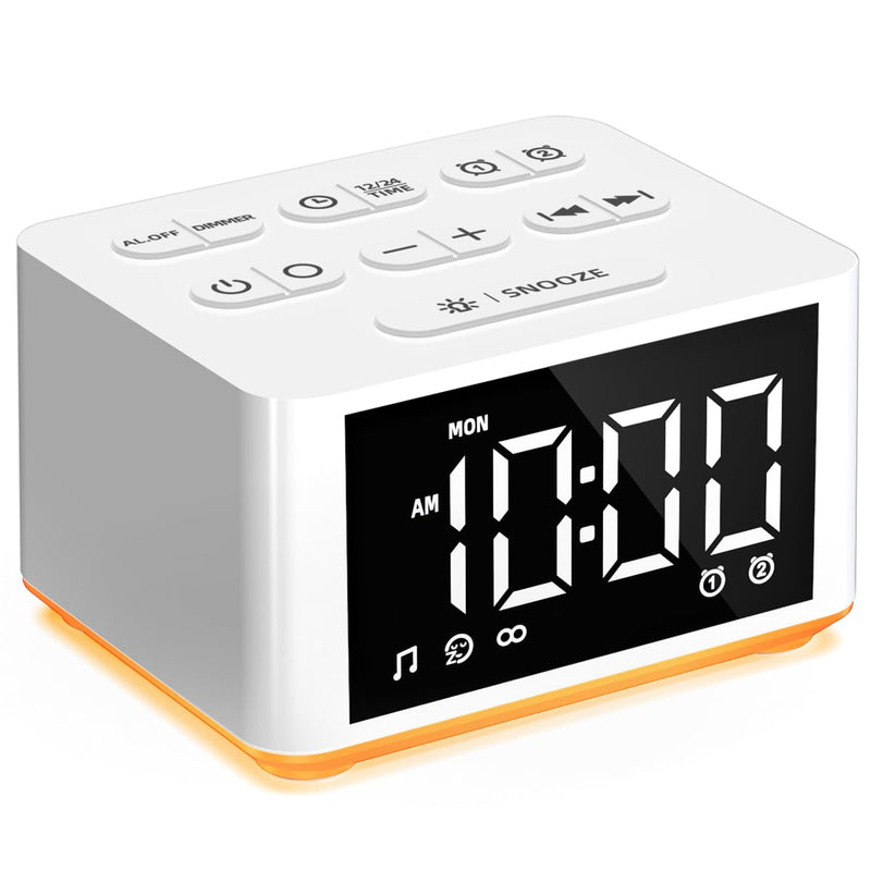 3-in-1 Sound Machine White Noise Machine Dual Alarms 12 Color Night Lights 30 Soothing Sounds 15 Wake Up Sounds 32 Volume for Baby Adults Kids Sleep Timer Memory Function Backup Battery Alarm Clock