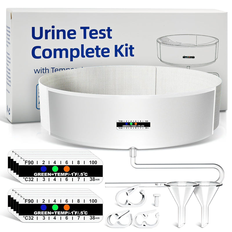 Urine Test Complete Kit – 2 to 4 oz Concealed Sample Bag with Adjustable Belt,Urine Test for Hospital & Infirmary with Thermometer Stickers and Silicone Funnel
