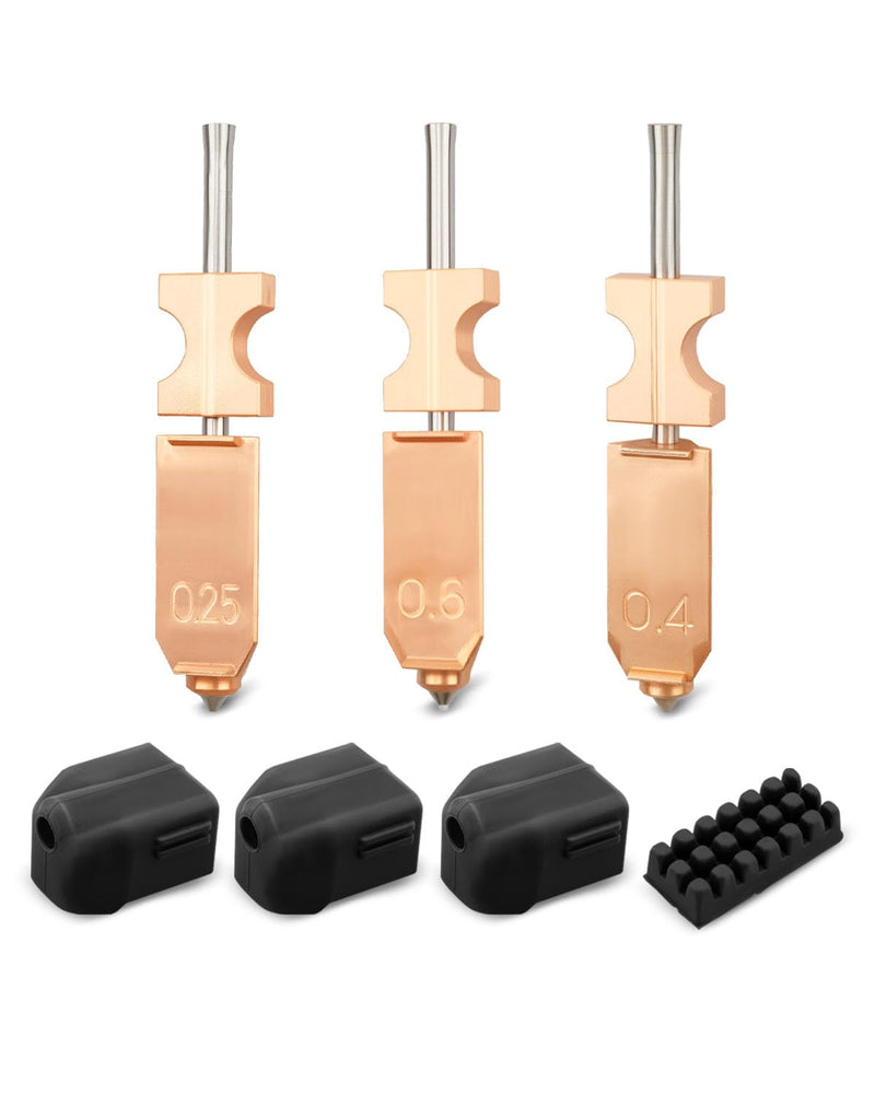 Upgraded Hotend Kit Fit for Flashforge AD5X 3D Printer, 0.25MM 0.4MM 0.6MM Nozzle, Extruder Heating Block, Component with 3 Silicone Cover and 1 Nozzle Brush