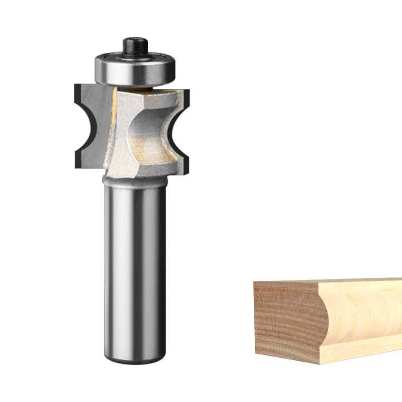 HUHAO Bullnose Beading Router Bits with 1/2-Inch Shank Carbide-Tipped Corner Beading Bits Set Radius:3/16" 1/2*3/16