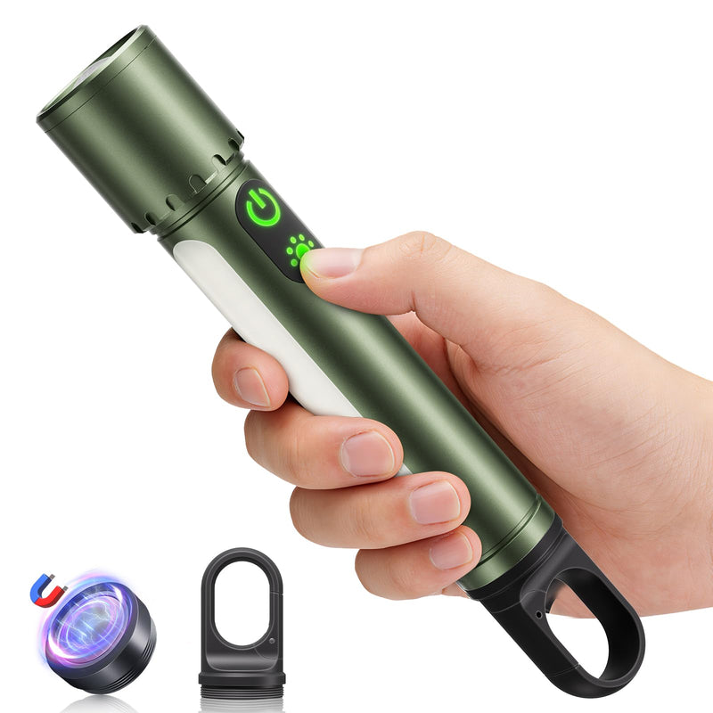High Lumens Flashlight Rechargeable-Magnetic,Hanging,Zoom Beam,Side Light Multi-Function LED Flashlights Super Bright Powerful Waterproof Flash light for Camping,Emergency,Hiking,Dog Walking,Home Modern