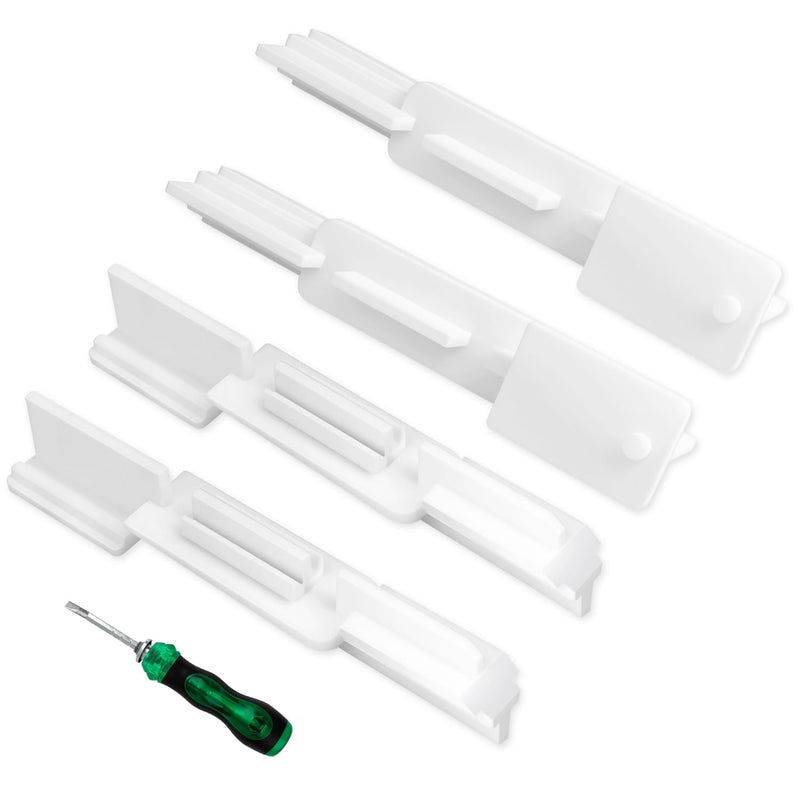 4 Pack Shower Sliding Door Bottom Seal Guide White Nylon Compatible with Glass Sliding Shower Door Systems