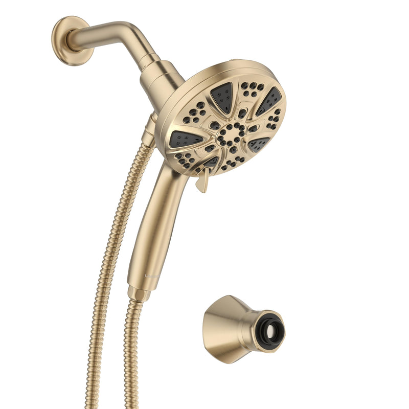 LAVA ODORO Handheld Shower Head with Magnetic Docking System Champagne Gold With Dock