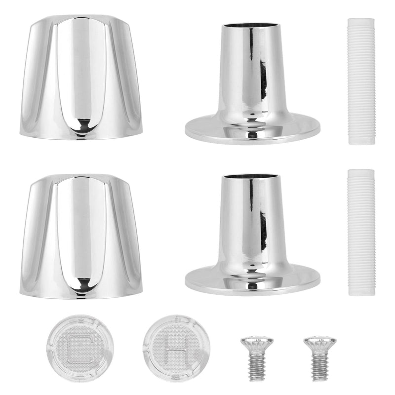 Shower Knobs Replacement Kit 2 Piece, Matte Shower Hot and Cold Tub Knobs Include Base Connectors Screws Bathtub Faucet Handle Remodel Trim Kit Compatible with Pfister Verve (Silver) Silver