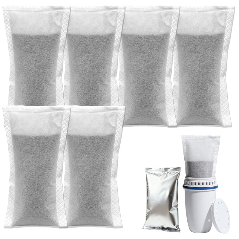 6-Pack Refillable Water Filters Refills Compatible with Brita Refillable Filter Shell, Fits Brita Water Filtration System, Pitchers & Dispensers, 2 Months Lifespan, 80% Less Plastic 6