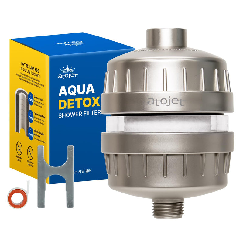 Aqua Detox Shower Filter Influenced by Korea’s Beauty Tradition - Relieves dryness and irritation while improving skin and hair health - BRUSHED NICKEL (JNE600N-SNG-DTX)