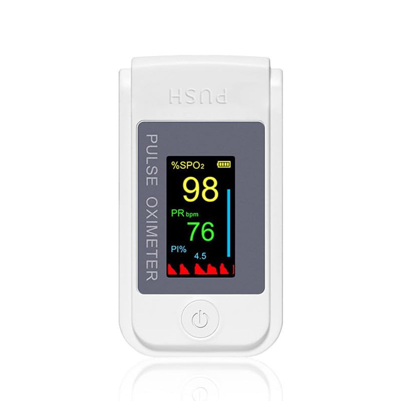 Pulse Oximeter Blood Oxygen Monitor Fingertip, Joxozp Pulse Oximeter Fingertip Checking SpO2 Level/Heart Rate/PI for Adults at Home Outdoor Sport Use