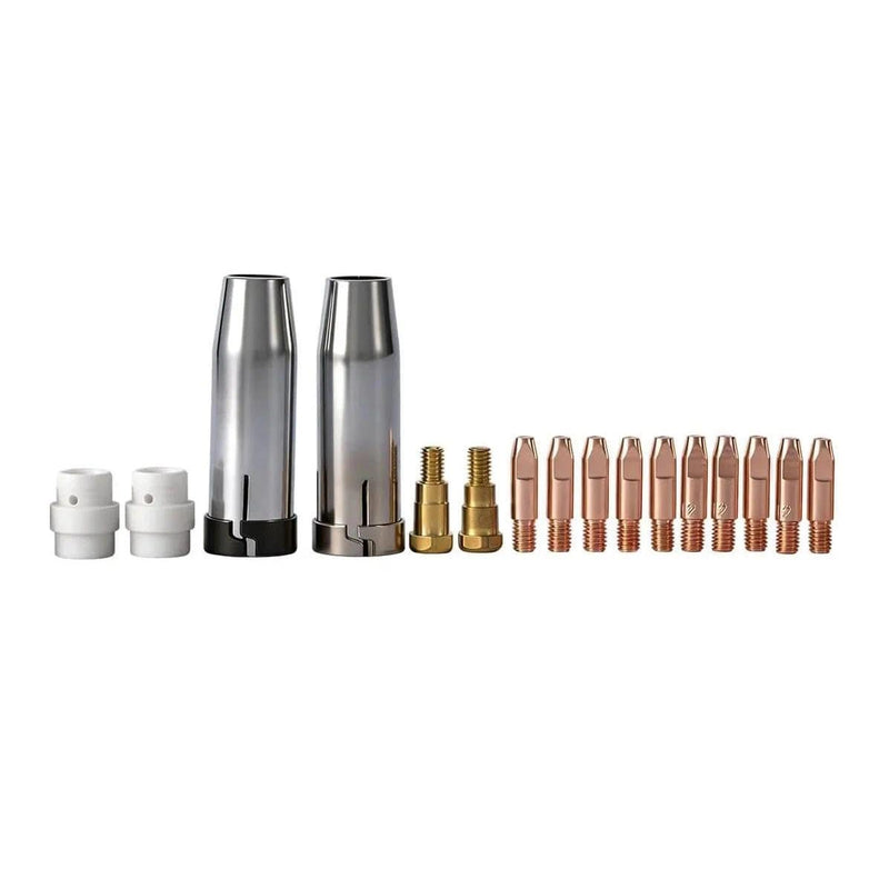 16-pk MIG Welding Tip Holder Kit (Includes .045" Contact Tips, Nozzles, Diffuser) Compatible with Eastwood MIG250, Eastwood MP250 and Eastwood MP250i Welder Gun 16-PK .045" Kit