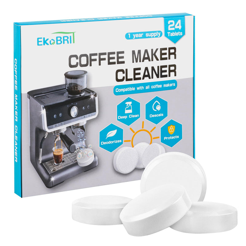 Coffee Machine Cleaner & Descaler Tablets – 24 Count Coffee Maker Cleaning Tablets for Espresso & Drip Machines, Compatible with Keurig, Nespresso, Breville & More
