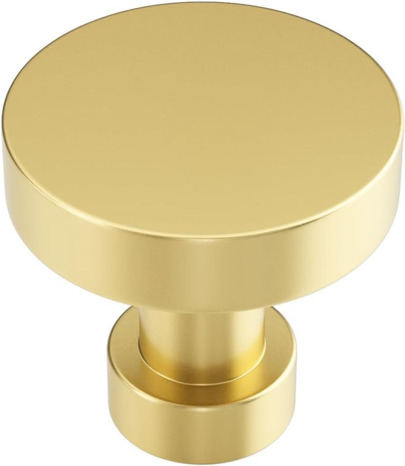 50 Pack Gold Cabinet Knobs and Pulls - Round Drawer Knobs, Brushed Brass for Kitchen Cabinets 50 Pack