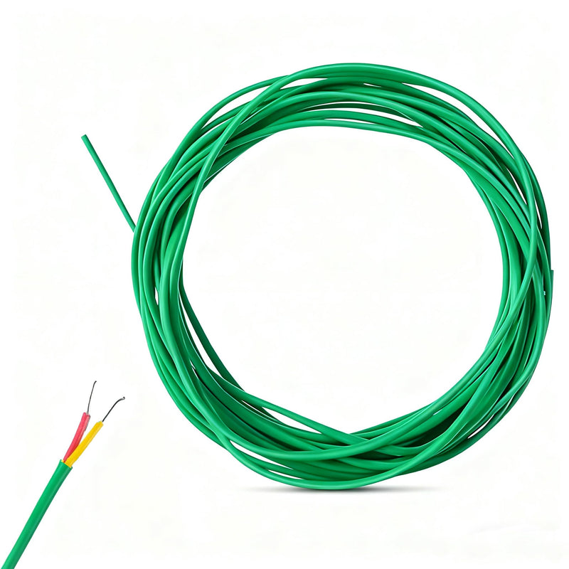 K-Type Thermocouple Wire AWG 24 Solid High Temp Braided Silicone Insulation (Up to 1370°C/2500°F) - 10 Yard Roll (9M) (354in/9m) 354in/9m
