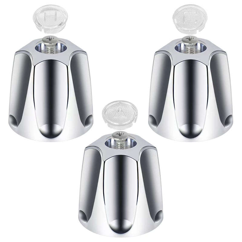 3Pcs Shower Knob Replacement Compatible with Price/Pfister Verve Tub Shower, Bathtub Faucet Handle Remodel Trim Kit Includes Hot/Cold/Diverter Knob & 3 Screws (Polished Chrome) Polished Chrome