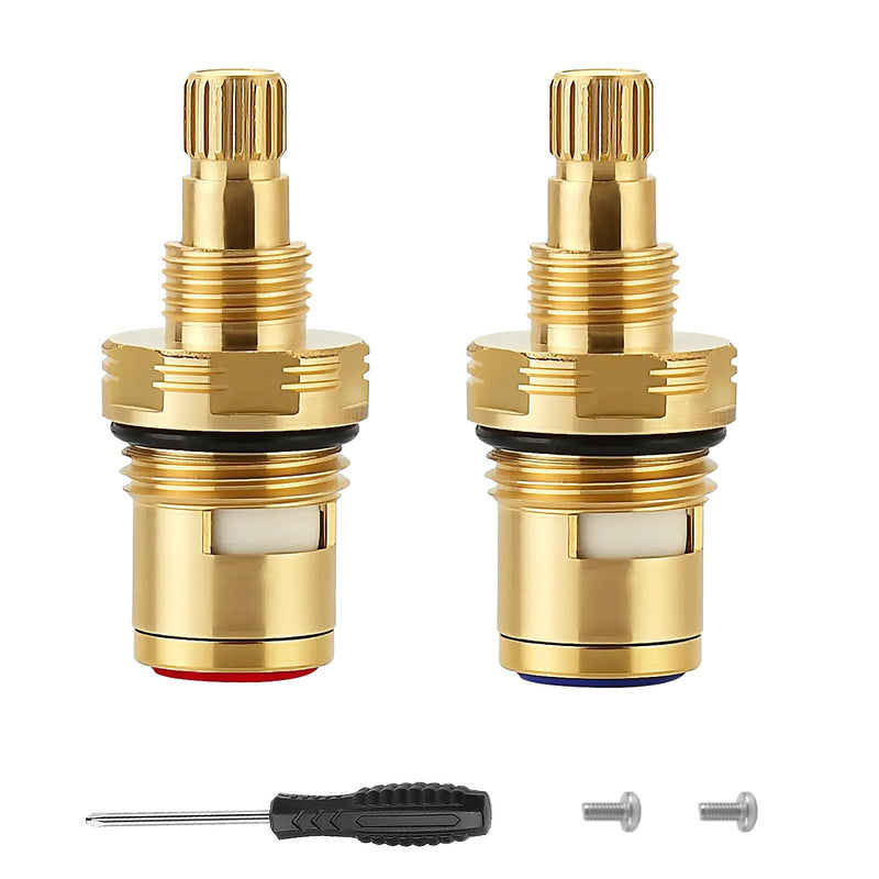 Faucet Cartridge for Kingston Brass KSRPL3200CC Cold & KSRPL3200HC Hot, Compatible with CC Basin Faucet Cold Ceramic Cartridge & Hot Ceramic Cartridge, 2-1/8" Red+Blue