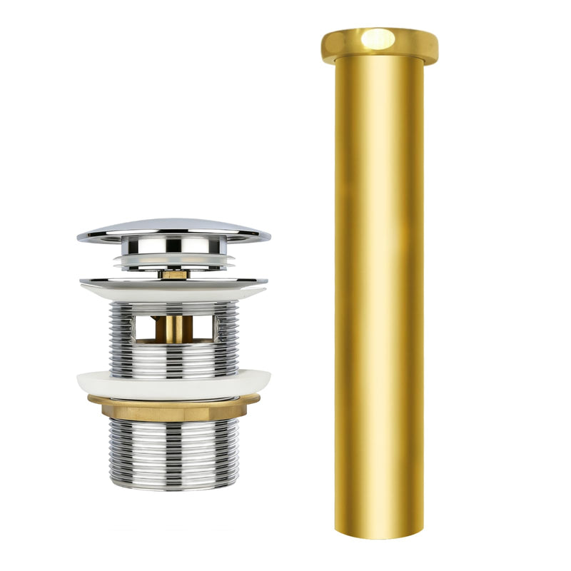 Free Standing Tub Drain Kit, Freestanding Tub Drain, Pop-Up Freestanding Bathtub Drain Stopper, Compatible with Freestanding Bathtub Drain Rough-in Kit (Chrome) Chrome