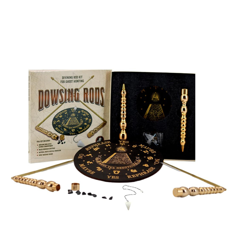 Ghost Daddy Dowsing Rod Kit – Copper Rods, Pendulum, Spirit Board for Paranormal Investigation