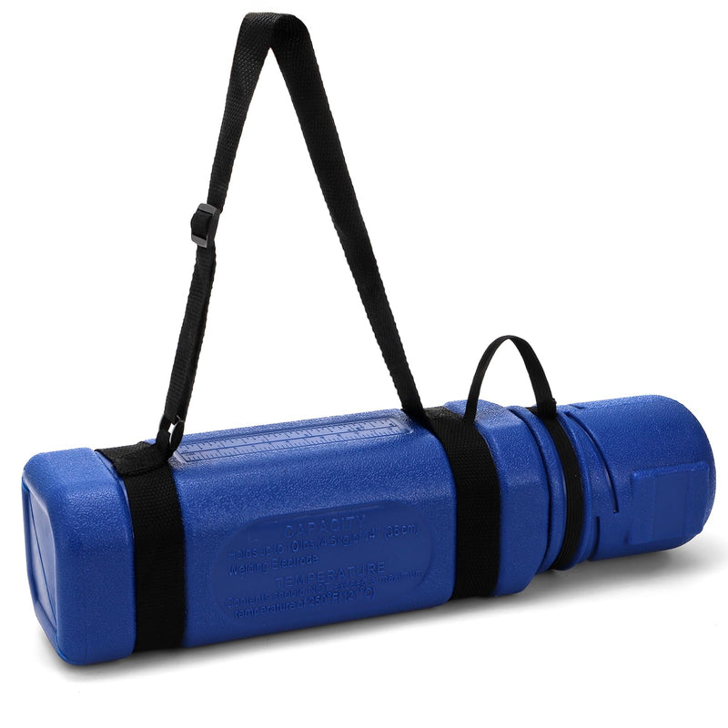 ZOOFOX Welding Rod Storage Tube, 15" Blue Carbon Steel Stick Storage Container with Adjustable Shoulder Strap, Airproof and Waterproof Rod Canister for Dry Electrodes, Welding Equipment