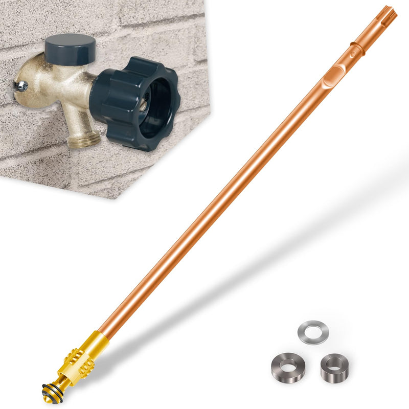 123-0094 Stem Assembly Replacement fit for Prier 500 Series Mansfield Style Wall Hydrants Sillcock, 14-inch Overall Length, 10-inch Hydrant Frost Proof Faucet Model 14" OAL