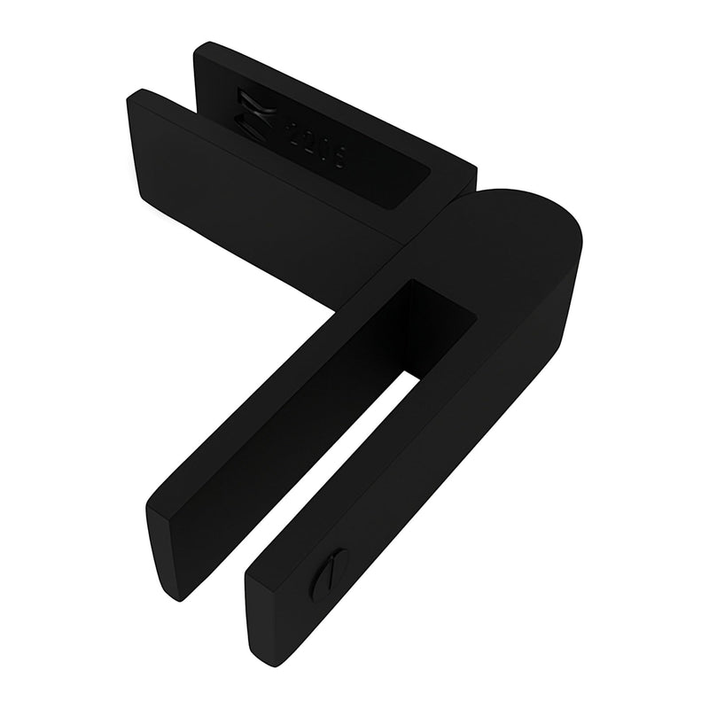 Brixwell Glass-to-Glass Bracing Clamp Adjustable Type, Duplex 2205 Stainless Steel, Matte Black Finish, Fits 3/8" to 1/2" Tempered Panels, 6-1/2" Overall Length, 90 to 180 Degree Range