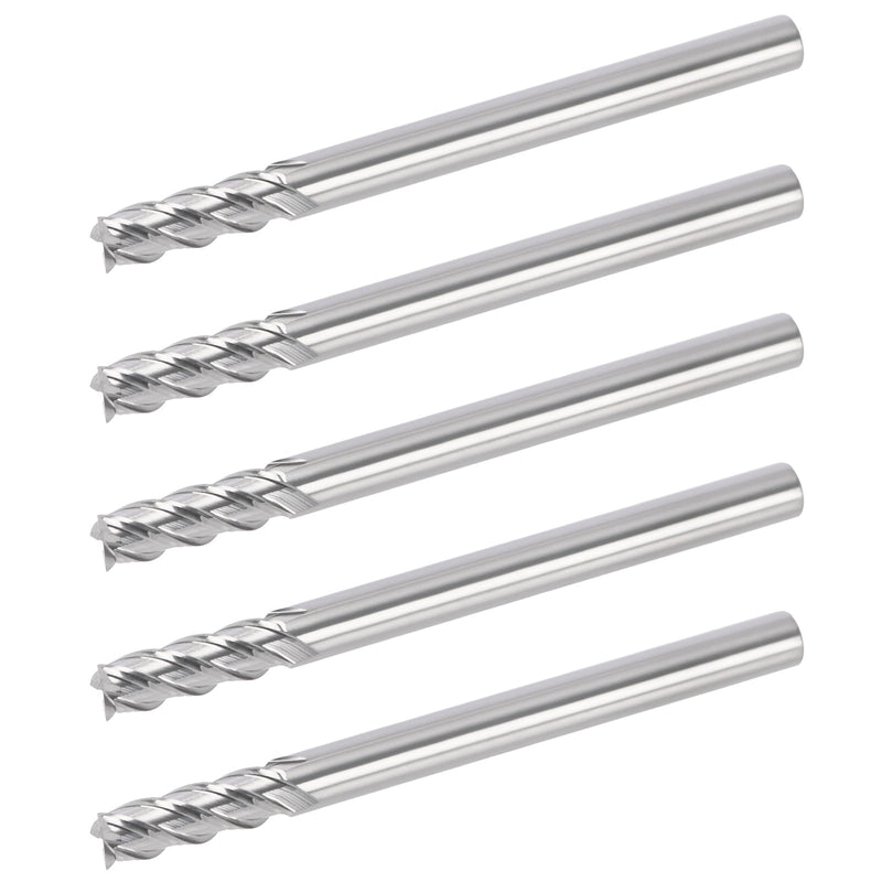 1/4 inch End Mill 4 Flute, Solid Cermet Square End Mills for Milling Machine, CNC Router Bits Carbide Speed Square Nose for Hardened Steel 5pcs 1/4 inch 5