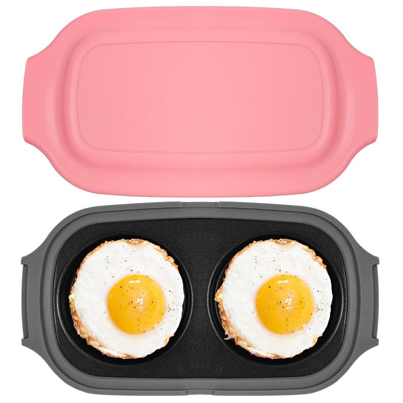 Microwave Egg Cooker, Quick-Heat Poacher Fryer with Lid, for Breakfast Sandwiches Dishwasher Safe Portable Multi-Use Egg Cooker Easy to Use and Clean (pink) pink