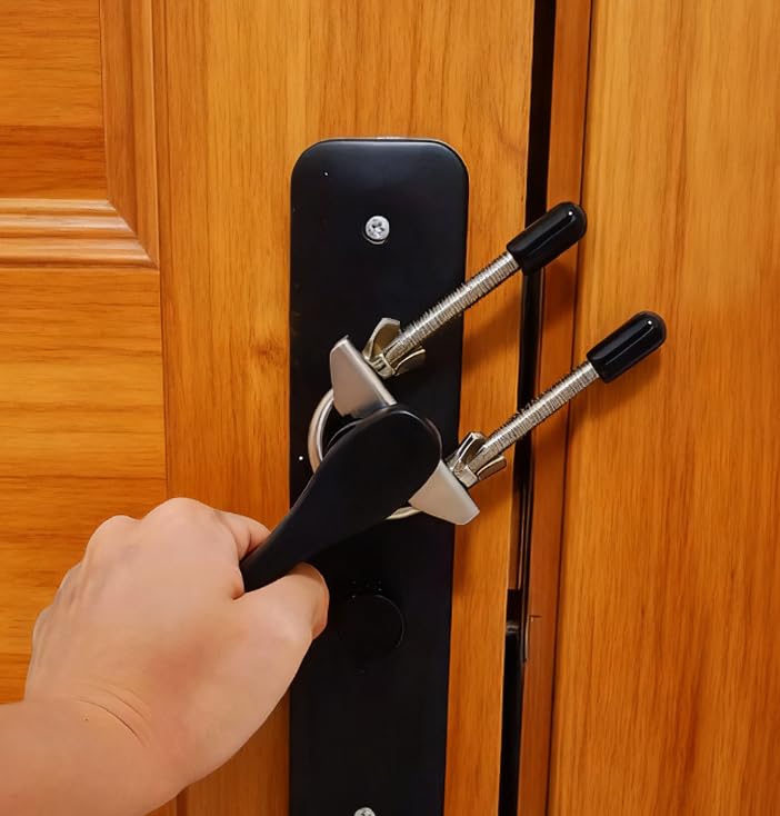 Portable Door Lock for Travel, Heavy Duty Security Lock for Outward Opening Doors, Adjustable Stainless Steel Safety Device for Hotel Room/Home/Apartmen