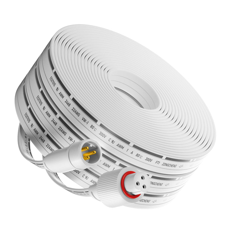 33FT Extension Cable for Govee Permanent Outdoor Lights 2/Pro, Dots String Lights, IP68 Waterproof 3-Pin Extension Cord Compatible with Govee H705A H705B H705C H706A H703A H703B H805A H805C, White 33 Foot Extension Cable