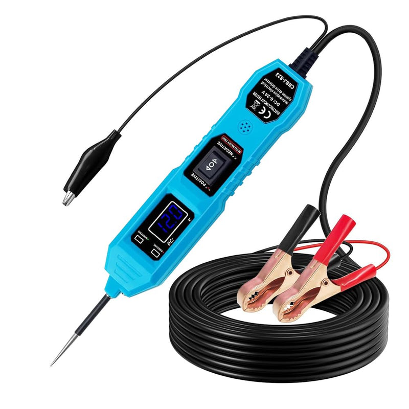 Power Circuit Probe Tester 3.5-36V AC/DC Power Tester Digital Display Short Circuit Finder with 14.76ft Long Leads
