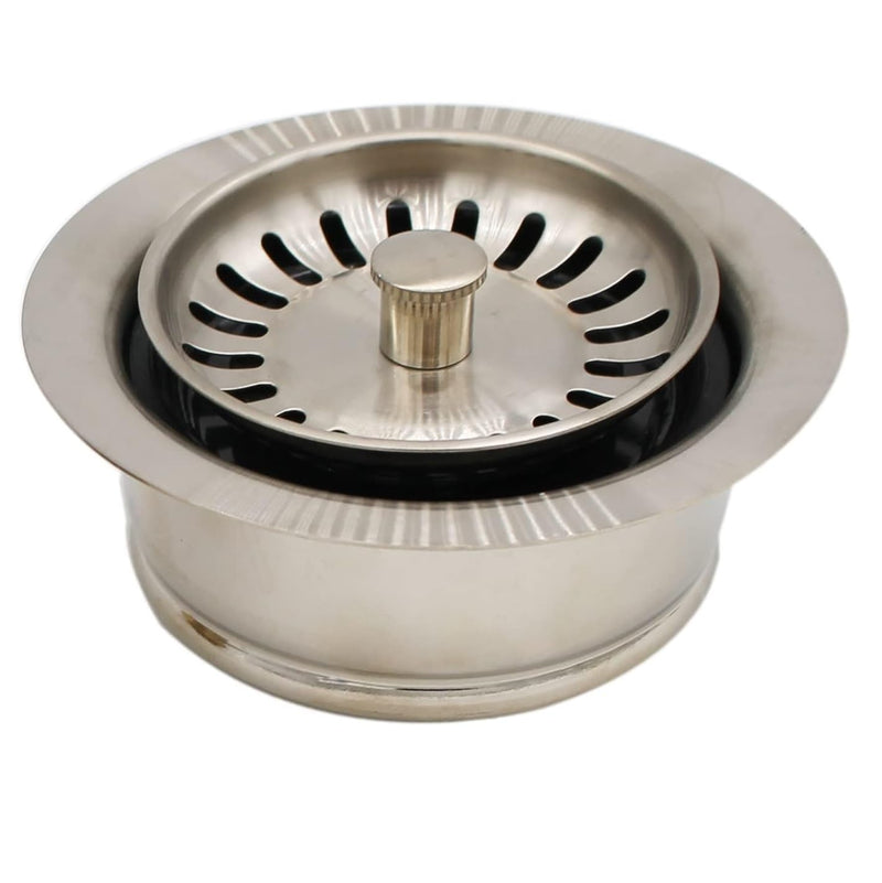 Westbrass A2089SEV-07 3-1/2" Kitchen Sink Waste Disposal Drain Flange and Basket Strainer, Satin Nickel