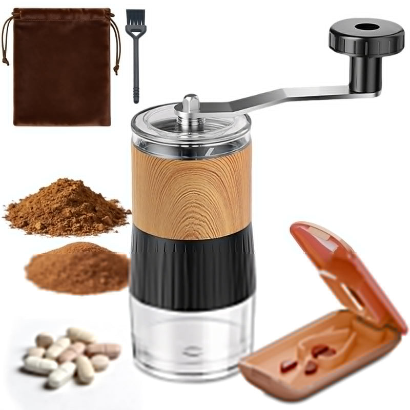 Pill Crusher, Grind Pills to Fine Powder, with Pill Cutter for Small and Large Medication and Vitamin Tablets with Storage Compartment - Great for Feeding Tube, Kids, Pets, Elderly - Ideal for Travel Black
