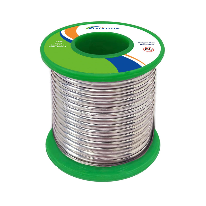 Lead-Free Solder, Sn99.3/Cu0.7 for Stained Glass, 1 Lb Spool, 3.0mm Diameter, RoHS Compliant, for Copper Pipe, Jewelry Repair