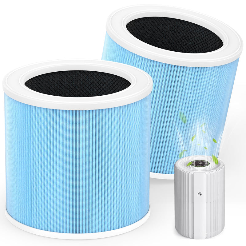 2 Pack DH-JHD07 Air Filter Replacement | Compatible with VOOPNU DH-JHD07 Purifier | 4-Layer Filtration | Standard Version (Blue) 2 Pack