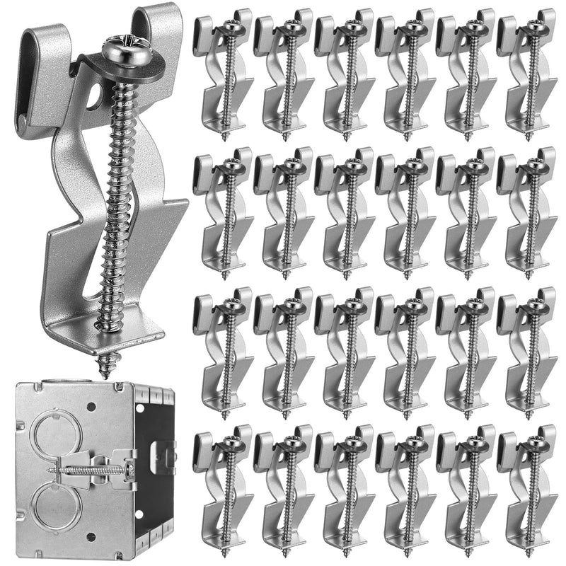 Shimeyao 25 Pcs Old Work Switch Box Supports, F Clips for Electrical Box Repair, Ideal for Old Work Boxes Installation & Electrical Boxes Retrofits