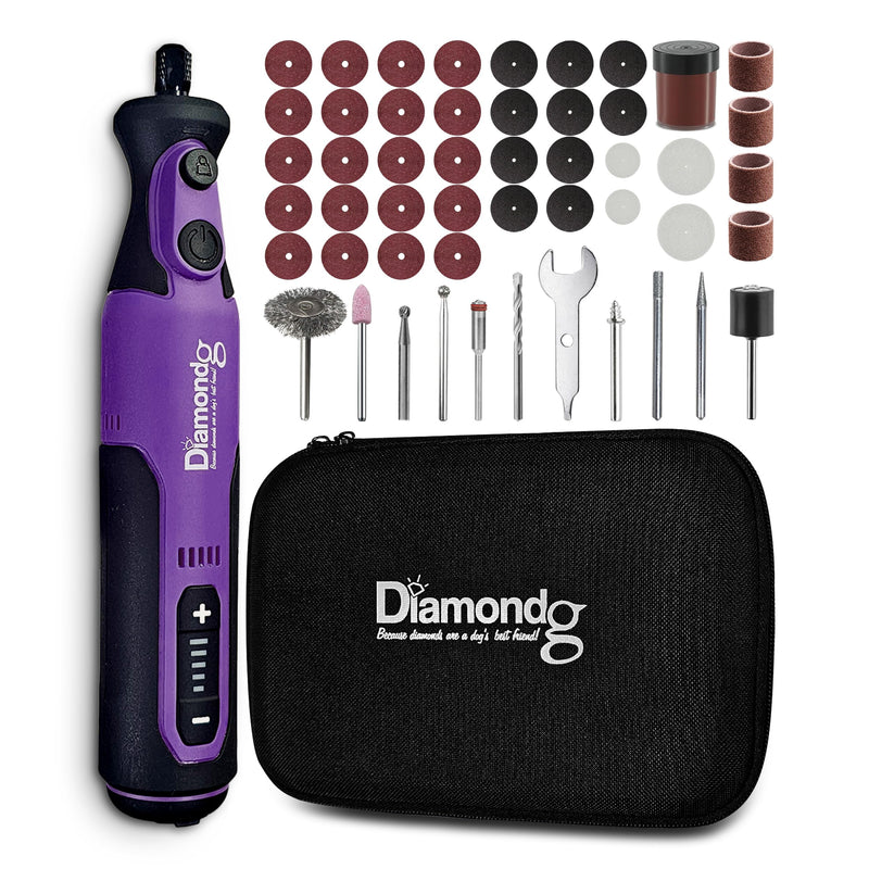 Diamondg Cordless Rotary Tool Kit, 8V, 5-Speeds - 50pcs DIY Accessories Purple