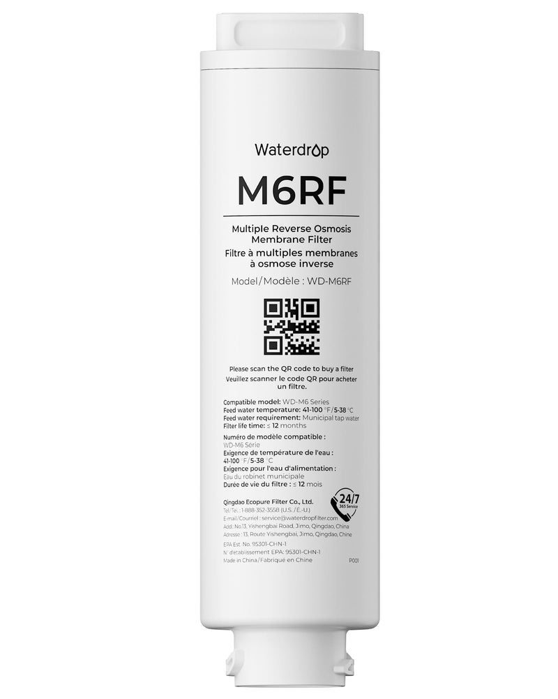 Waterdrop M6RF Filter, Replacement for M6H RO System, 12-Month Lifetime