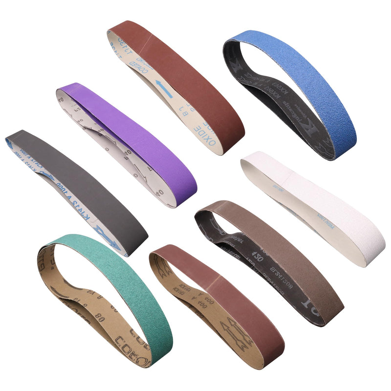 1-1/2 x 30 Sanding Belt Kit, 16 Pack 1.5 x30 Inch Polishing Belts 40-1000 Grit, Pipe Tube Polisher Sander Belts for Metalworking, Weld Removal