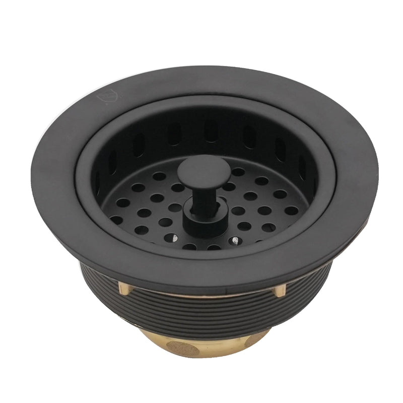 Westbrass A214-12 3-1/2" Post Style Large Kitchen Sink Basket Strainer, Oil Rubbed Bronze