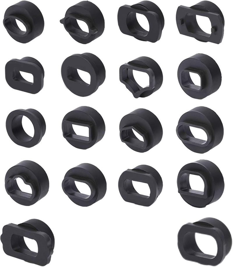 18-Piece Walnut Blasting Adapter Set for HTS558, Automotive Carbon Cleaning Tool Sand Blaster Attachments