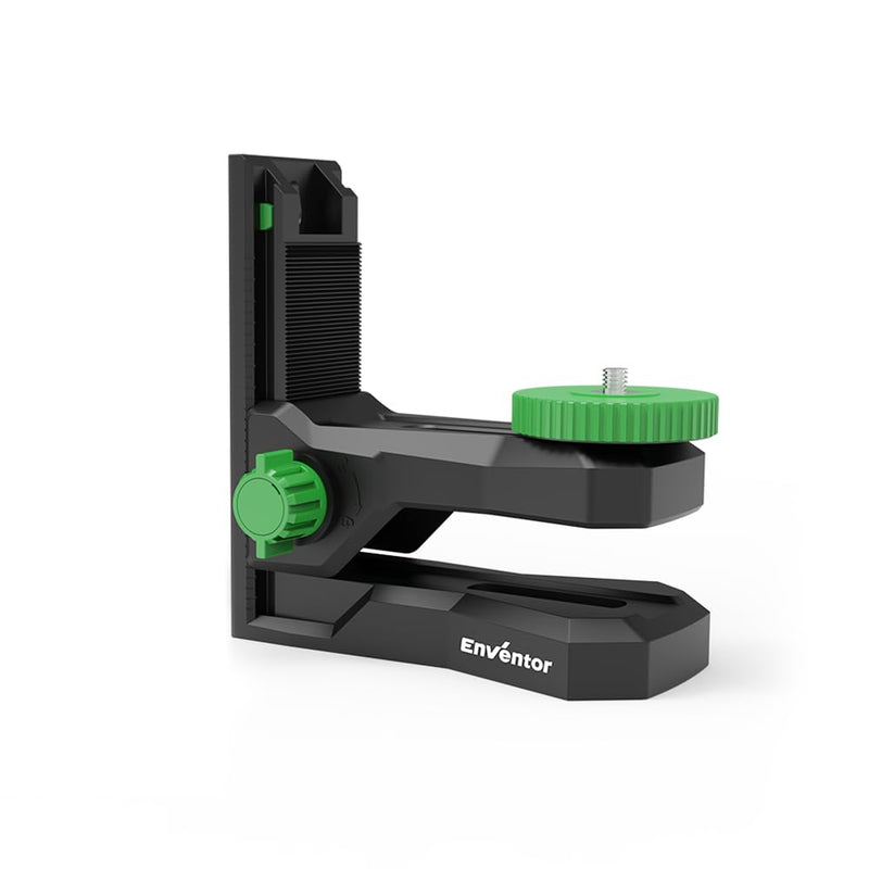 Enventor Fine-tuning Bracket for Laser Level, 1/4"-20 Male Threaded L-Shape Magnetic Pivoting Adapter for Wall & Ceiling Mounted, 360° Adjustable Support, Height Adjustment