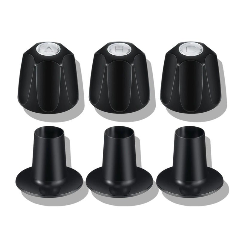 Matte Black Metal Shower Knobs 3 Piece Replacement, Compatible with Price Pfister Verve and Bathtub Shower Faucet Handle, Knobs Include Hot Cold Diverter and 3 Screws