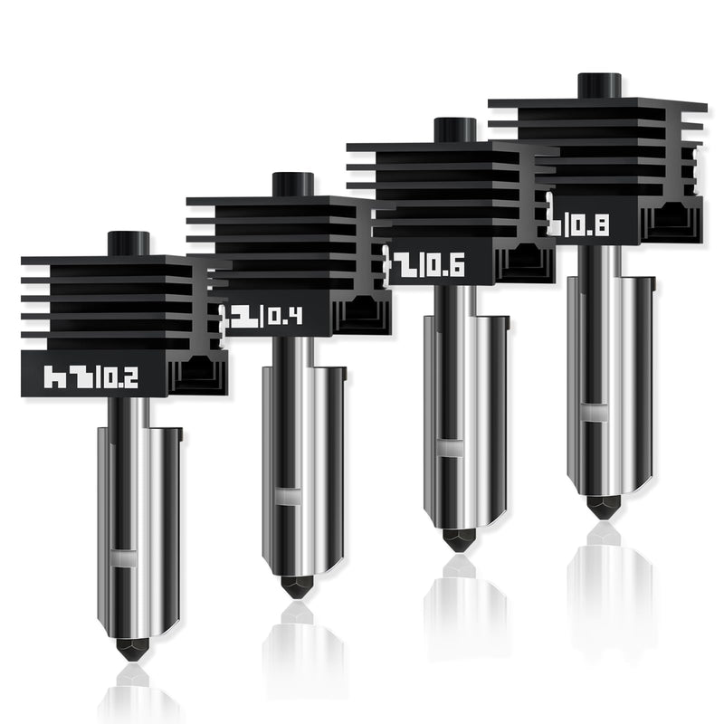 4-Pack X2D/H2S/H2D/H2C/P2S Hotend for Bambu Lab 3D Printer, Quick Swap Hardened Steel Nozzle Assembly 0.2mm 0.4mm 0.6mm 0.8mm for High Speed 3D Printing, Bamboo Extruder Print Head,3D Printer Parts Hotend Kit(0.2mm 0.4mm 0.6mm 0.8mm)